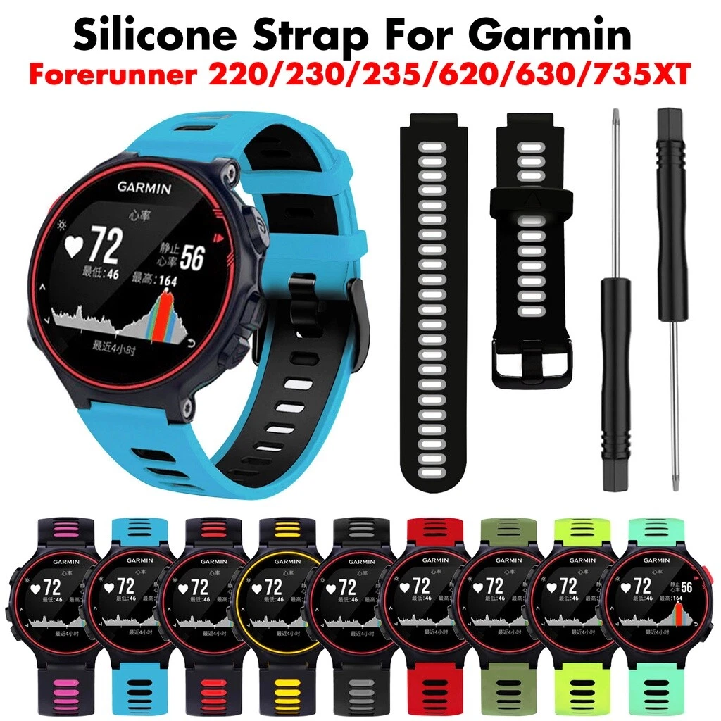 Silicone Watch Band Strap For Garmin Forerunner 735XT  735/220/230/235/620/630