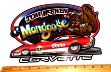 EXTRA LARGE Tom MONGOOSE McEwen 1984 COORS Red CORVETTE Sticker Decal V2