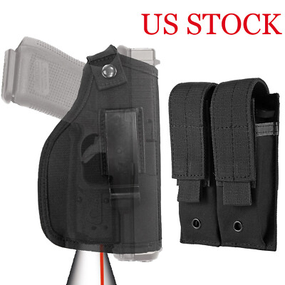 Tacticla Gun Holster for Guns with Lights/Lasers and MOLLE Double Magazine Pouch