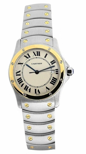 Cartier Santos - 30 mm, Stainless Steel, Yellow Gold