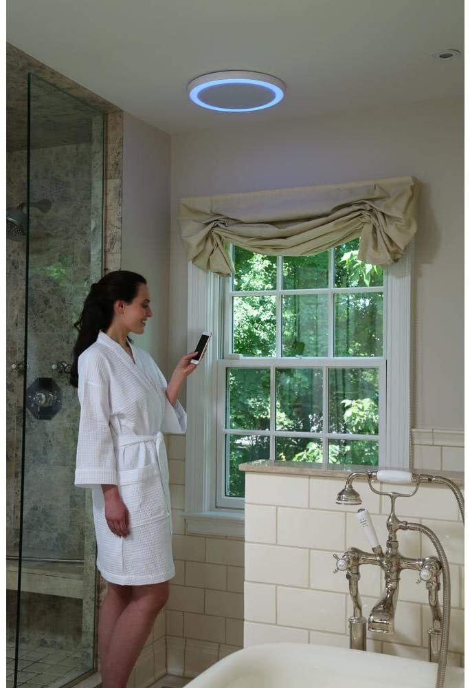 Homewerks 713016BT White Bluetooth Speakers Bathroom Exhaust Fan