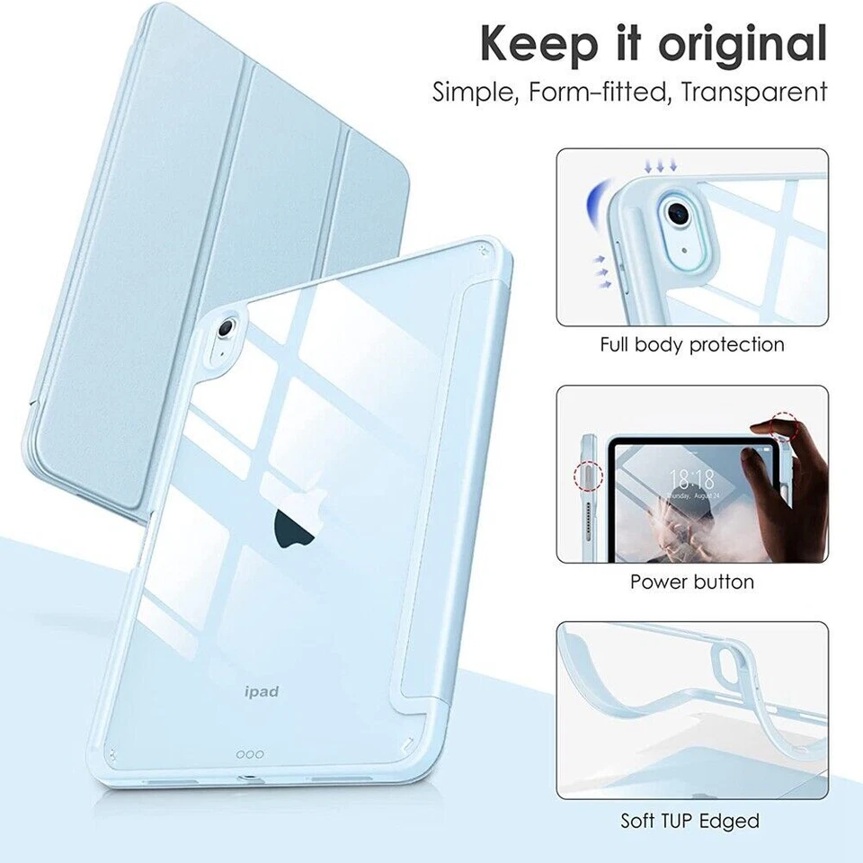 Smart Case For iPad 10th 9th 8th Air 5/4 Pro 11 Stand Cover With Pencil Holder - Image 4 of 4