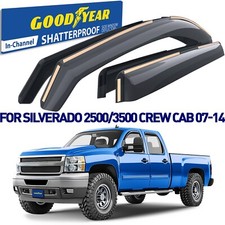 Side Window Deflectors Rain Guards for 07-14 Chevy Silverado 2500/3500 Crew Cab