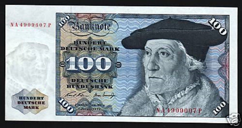 GERMANY 100 MARKS P-34 A 1970 MUNSTER UNC EAGLE EURO GERMAN