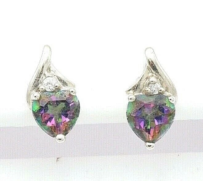 Mystic topaz earrings white gold deals