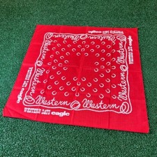 Western Days Eagle Bandana Red Cowboy Western Print Novelty Scarf Vintage 90s