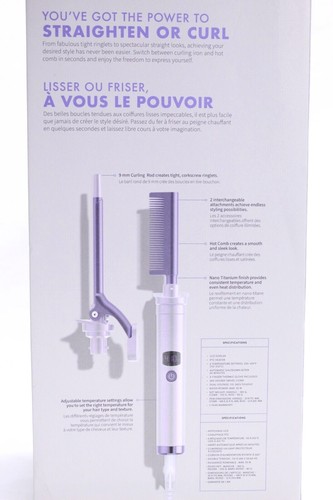 MONAT INTERCHANGEABLE HOT COMB & 9mm CURLING ROD Type I Plug STRAIGHTEN or CURL - Picture 2 of 11