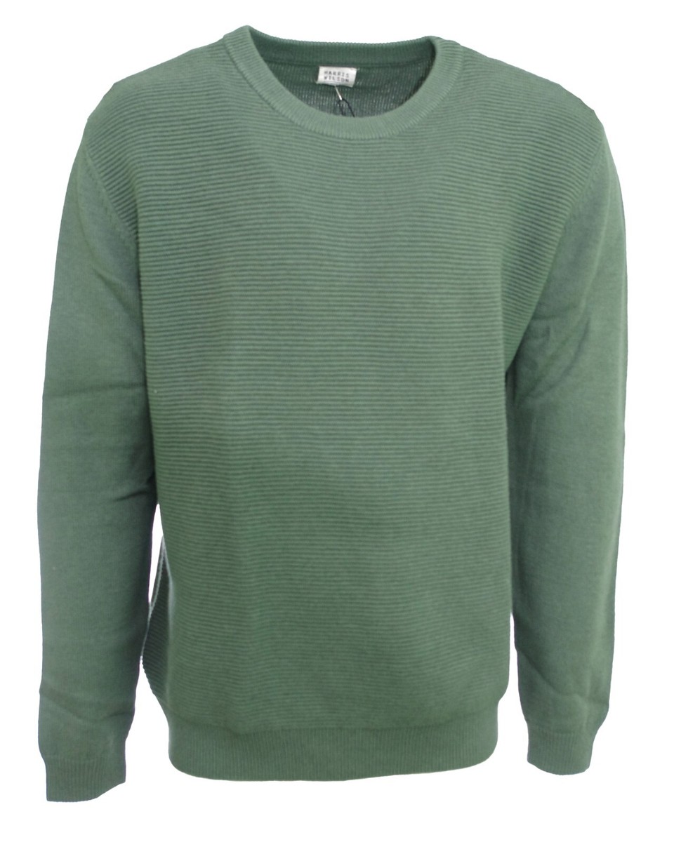 HARRIS WILSON Pull homme mélangé coton laine vert Ivo taille XL