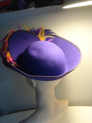 Vintage Colorful Wild Feather Mr. John Original Purple Hat  display picture 3