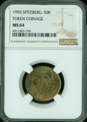 1993 SPITSBERGEN ISLAND SVALBARD NORWAY 50R NGC MS64 VERY RARE *