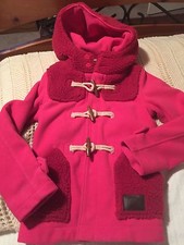 Fingercroxx Girls Winter Coat Hoodie Jacket Sherpa Hot Pink Size XS XSmall EEUC