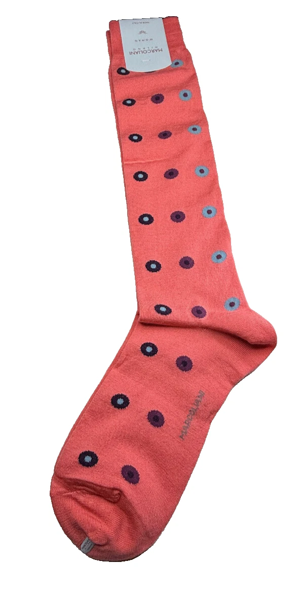 Italian Women Socks Merino Wool Machine Washable 261 Geranium Eye One Size New