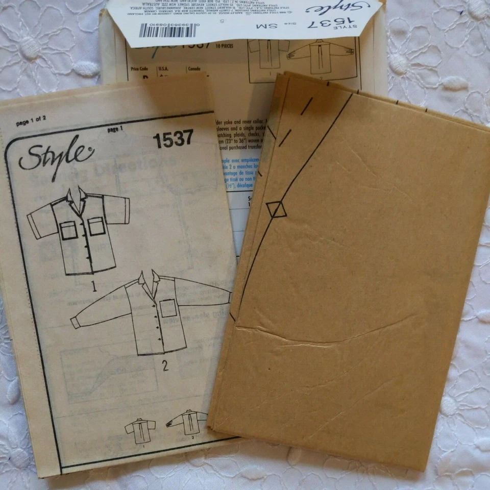 Style 1537 Misses Loose Fit Blouse Revere Collar Yoke Sz 10-12 Bst 32.5-34 UNCUT - Image 4 of 4