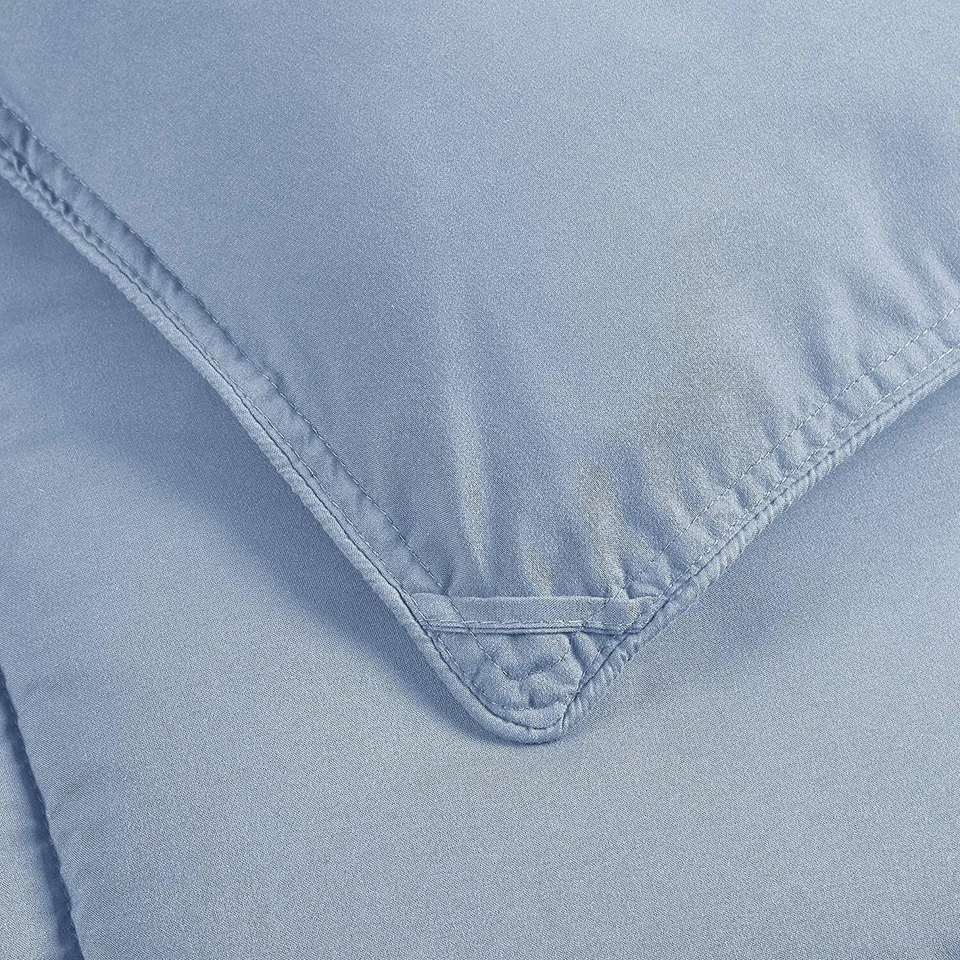 Chambray Blue All Season Fluffy Down Alternative Comforter Set - Duvet Insert - Image 3 of 4