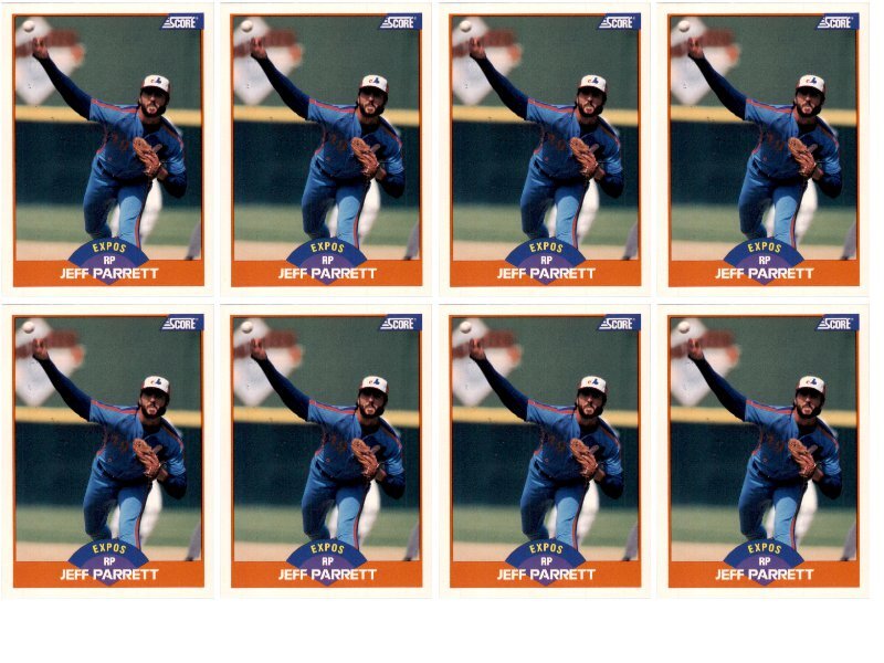 (8) 1989 Score #377 Jeff Parrett Montreal Expos Card Lot