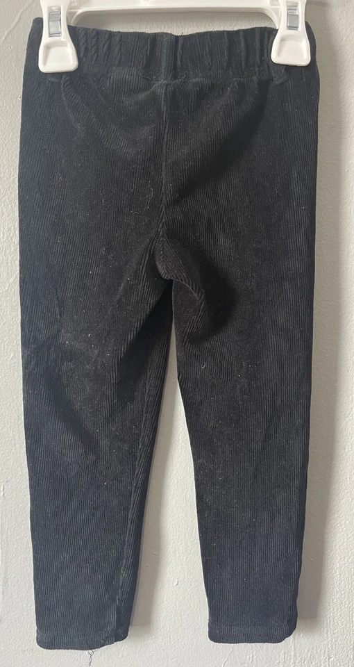 Koala Kids Toddler Girls Solid Black Cozy Soft Corduroy Elastic Pull On Pants 2T - Image 4 of 4