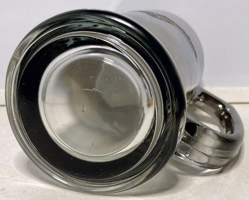 Harley Davidson Café Las Vegas Glass Mug Smoke Black Silver Ombré Mirror Tone - Picture 4 of 4