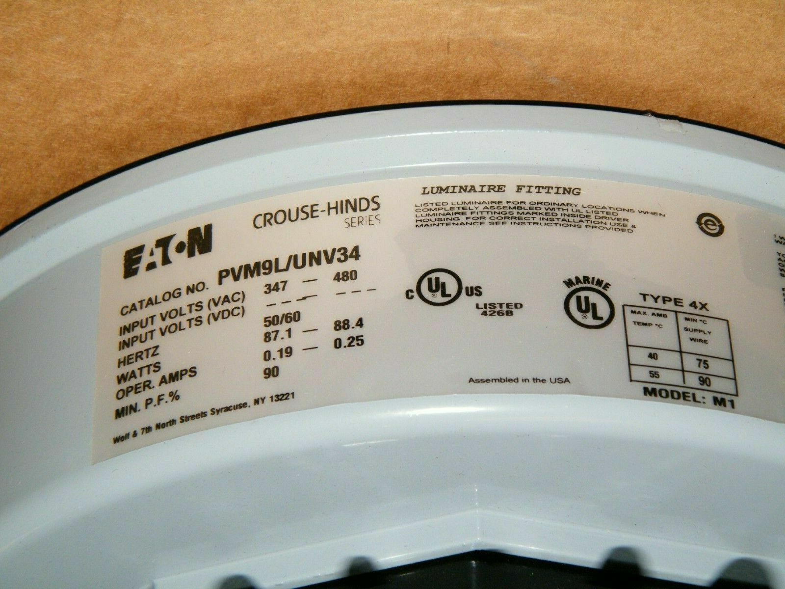 CrouseHinds Champ® Pro PVM9L/UNV34 Optic Standard High Bay LED Lamp