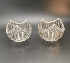 Globe Ball Glass Bowl Candle Holders Tealight Votive Round 3 Point Top Lot Of 2