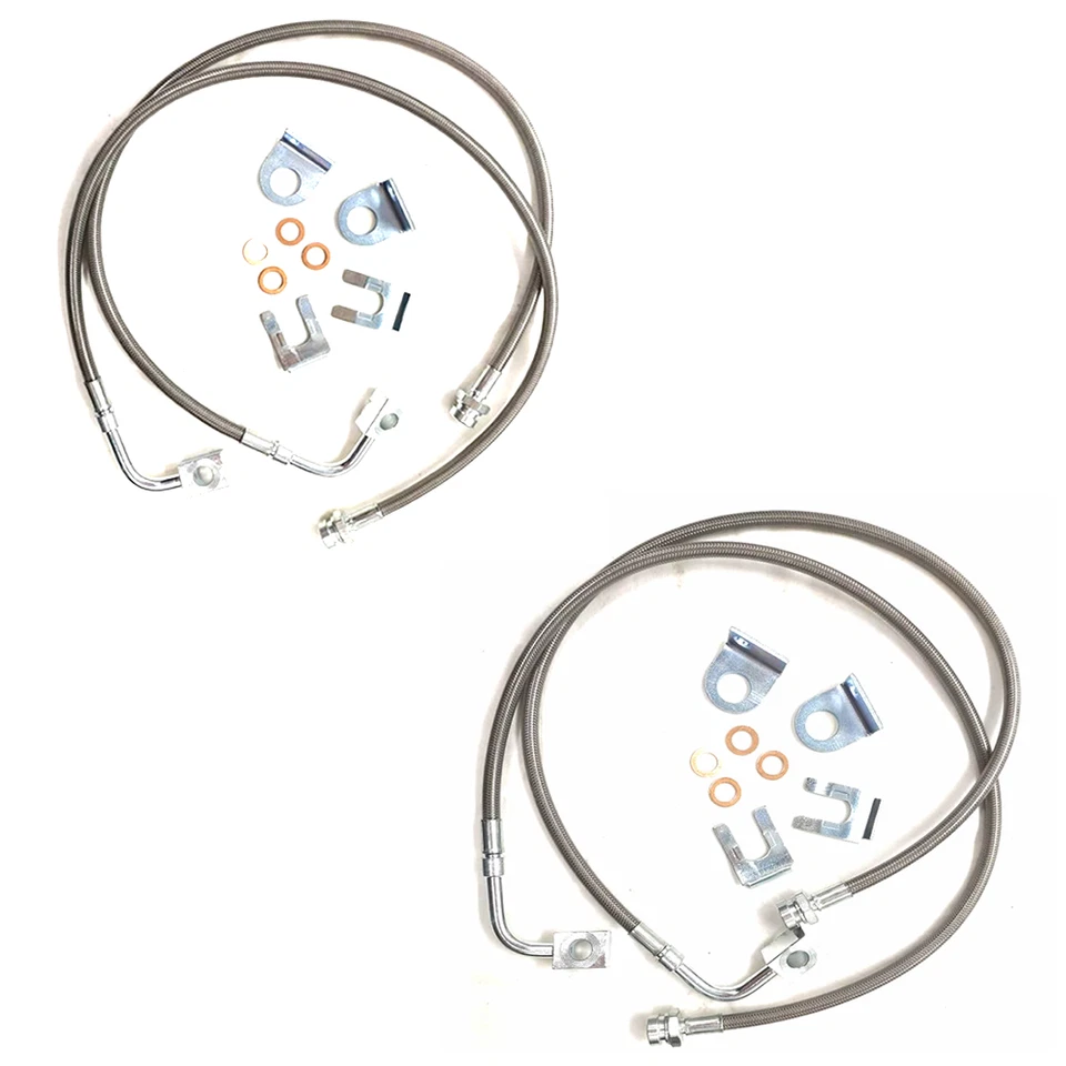 Rugged Ridge Front&Rear SS Braided Brake Hose Kit For 07-18 Jeep Wrangler JK JKU - Image 4 of 4