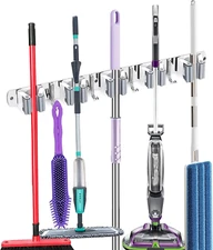 Broom Holder Wall Mount, Broom Organizer Wall Mount Stainless Steel Broom and Mo