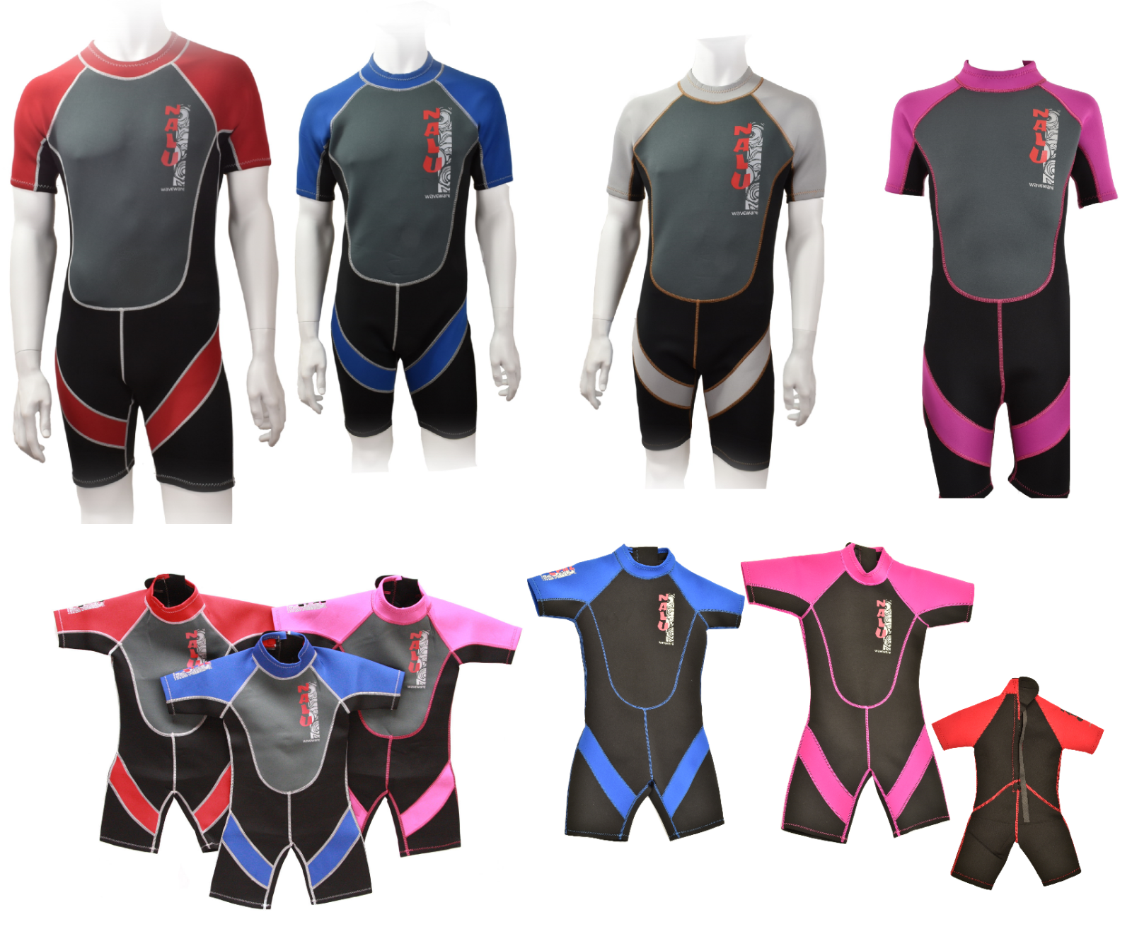 CHILDRENS & ADULT NALU SHORTIE SHORTY BEACH SURF NEOPRENE WETSUIT BOYS