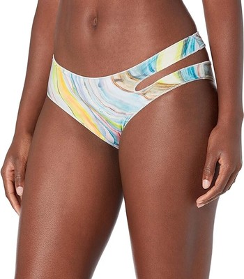 Bikini Lab Women's Standard Cutout Hipster Pant Bikini Bottom, New Wave Large