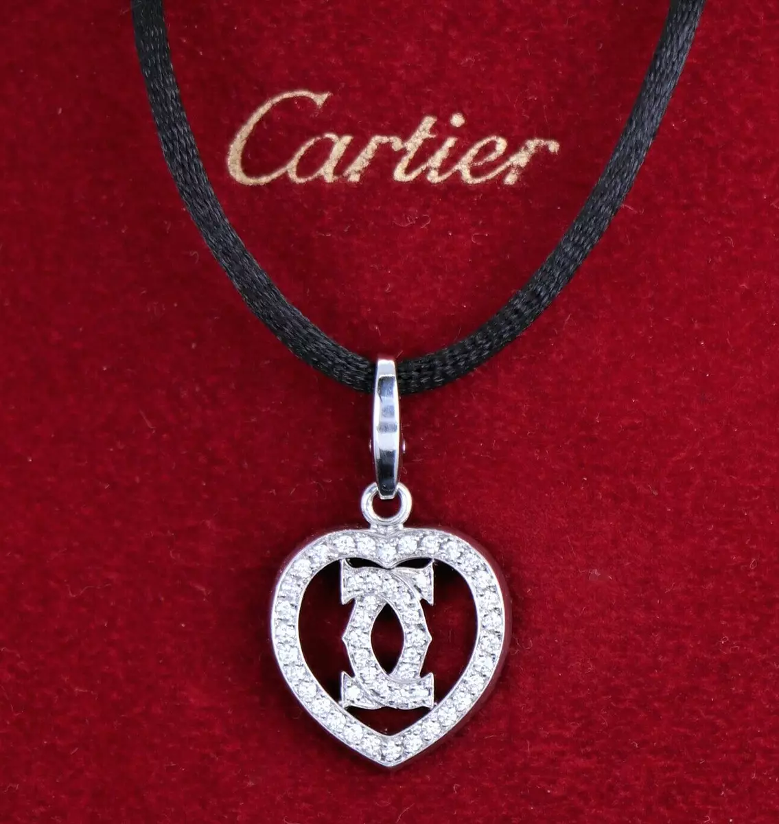 Cartier Diamond Double C Heart Pendant Necklace in 18kt – Watch