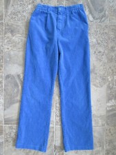VTG Pretty Please Pants 12 Juniors 24x26.5 Blue Corduroy Wide Tapered Leg Hippy
