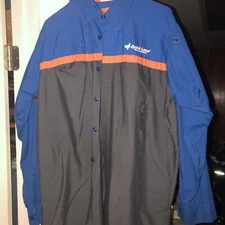 Vintage Quick Lane  Mechanic  Auto Shop Shirt Men's Large-RG Long Sleeve