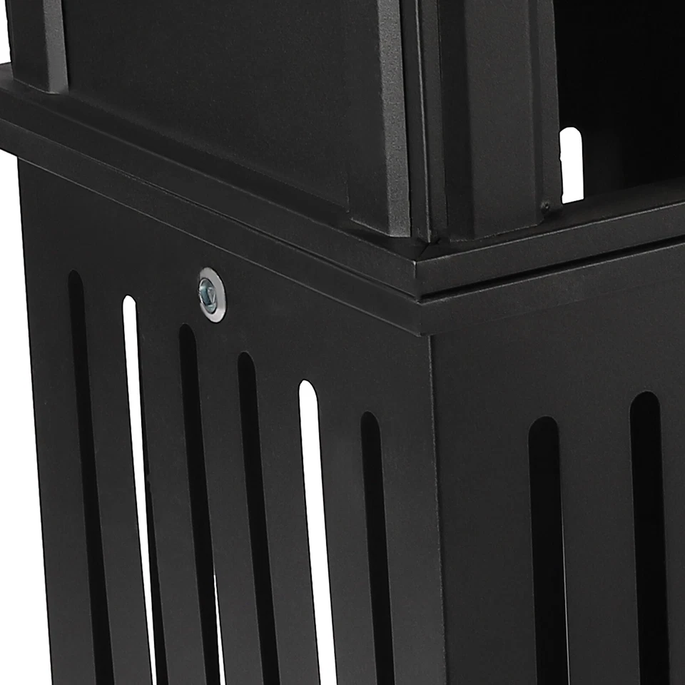 Bote de basura exterior negro oscuro recinto de basura con tapa de bloqueo tapa abierta interior Foto 3 de 4