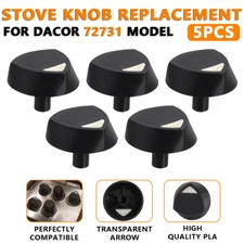 5PCS For DACOR 72731 Model Cooktop Oven Top Stove Knob Kit Black PLA Replacement