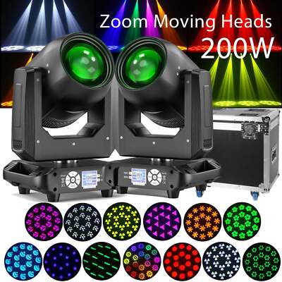 200W LED Beam Moving Head 18 Prisma 14 Gobo Bühnenlicht DMX Partylicht w/Case DE