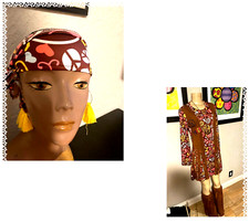 Vtg Hippie 60s Style Costume Vest Fringe Boot Headband and Earrings Sz S 81b