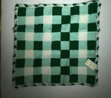 New Handmade Crocheted Infant Baby Gingham Bassinet Cradle Receiving Blanket