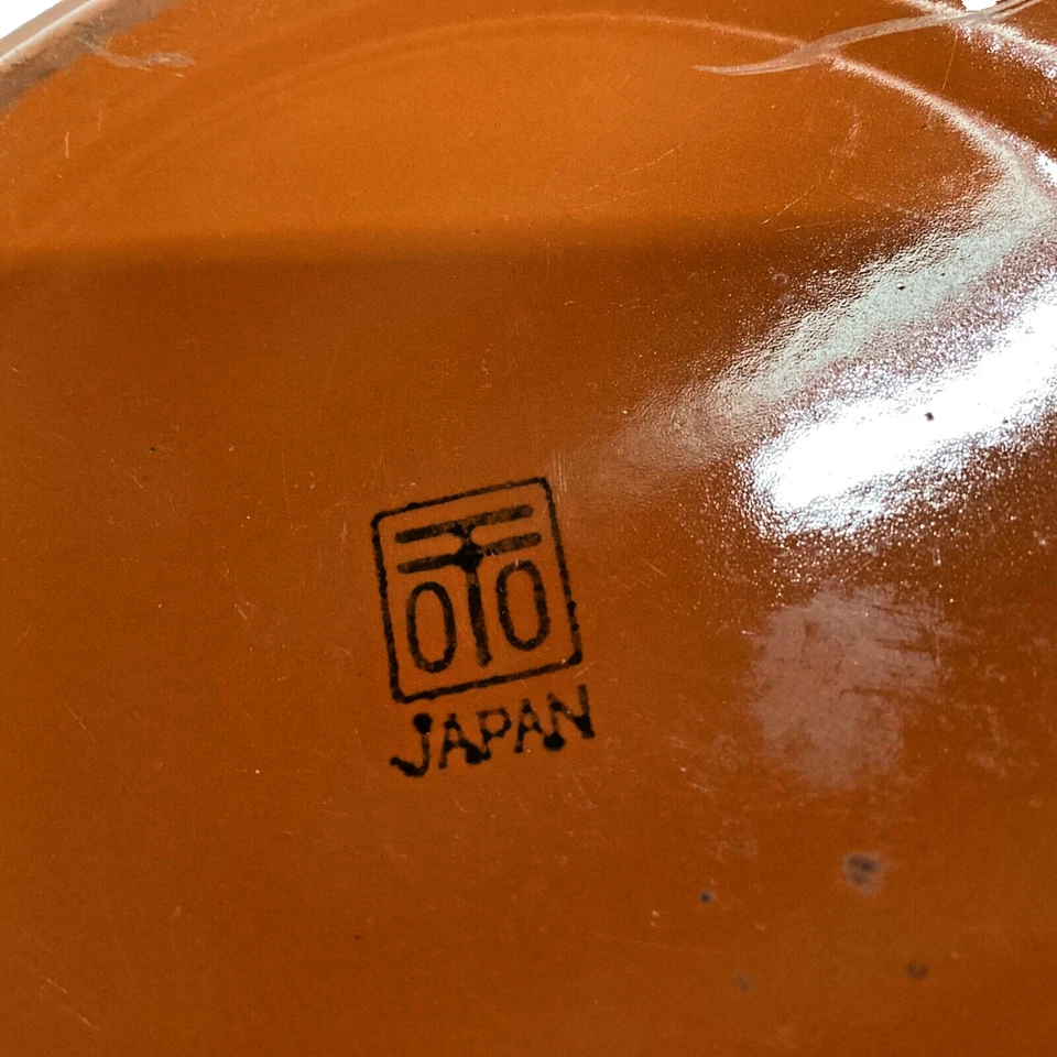 Teiera/Ketli vintage in metallo 5,5 pollici smalto arancione e bianco 7 polli... - Immagine 4 di 4