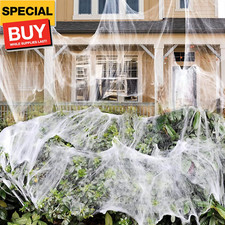 1000 sqft Spider Webs Halloween Decorations Bonus with 30 Fake Spiders, Super St