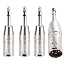 4PCS XLR Male to 1/4" TRS Adapter Balanced Female XLR to 6.35mm Jack