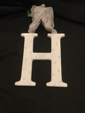 AMSCAN Ceramic Baby Wall Letter H Light Blue/Lavander Different Designs 449096