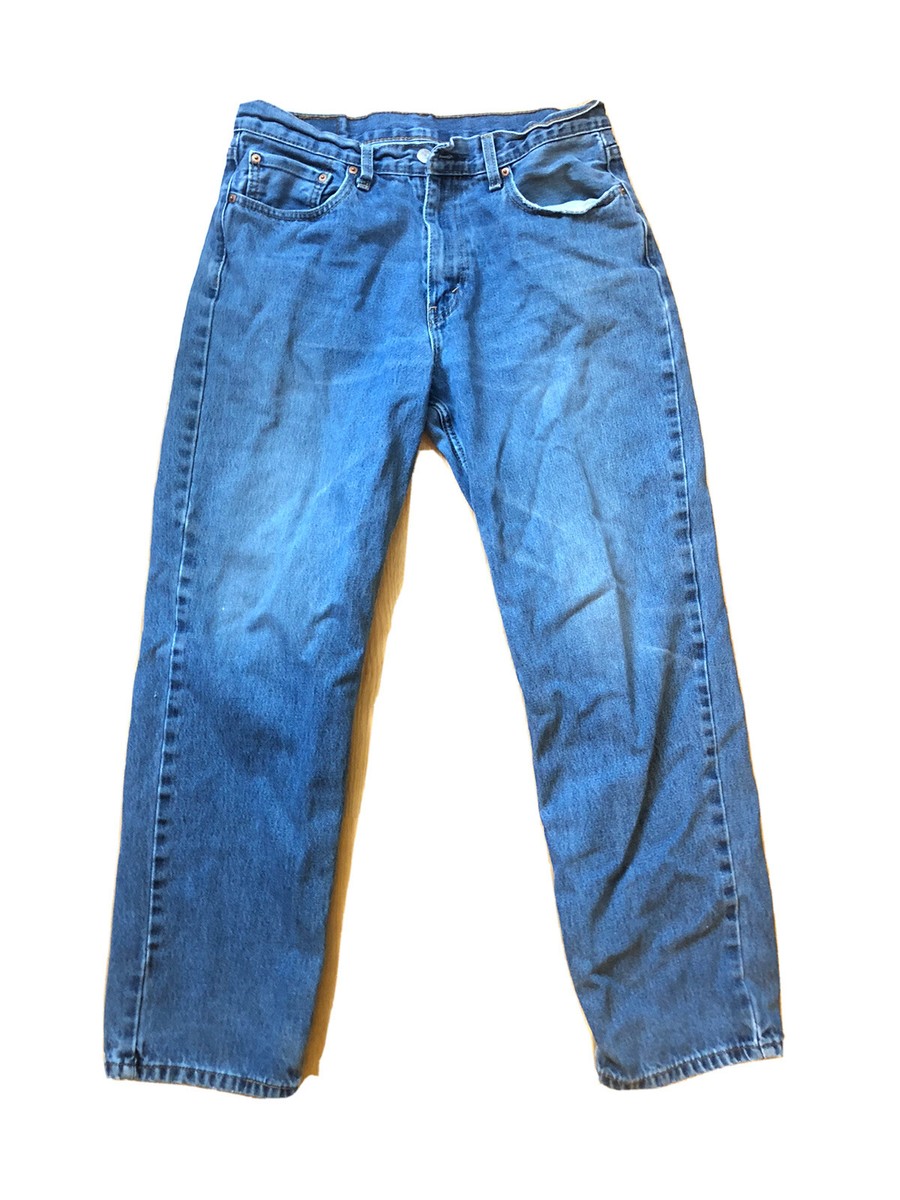 Levis 550 Mens 33x32 Relaxed Fit Distressed Straight Leg Denim