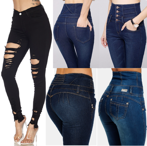 NEW WOMENS SUPER HIGH WAISTED JEANS 