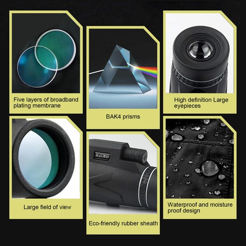 BAK4 80x100 Magnification Monocular Telescope Waterproof HD Zoom Roof Prism - Picture 7 of 11