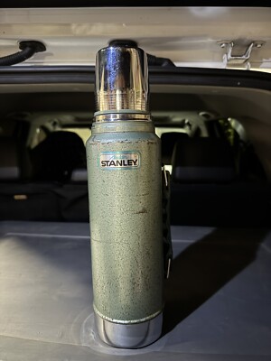 VINTAGE ALADDIN STANLEY STAINLESS STEEL QUART THERMOS BOTTLE A-944DH SEE DETAILS