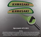 KAWASAKI 1971 MT1 TANK DECALS GRAPHICS LIKE NOS