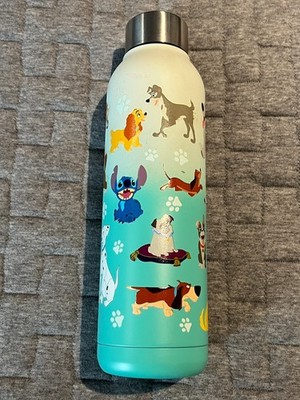 DISNEY DOGS STAINLESS WATER BOTTLE PLUTO DUG LADY TRAMP STITCH DALMATIANS, 21 OZ