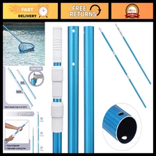 Adjustable 12FT Telescopic Pool Cleaning Pole - 3-Piece Expandable Brush Tool
