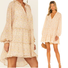 Show Me Your Mumu Birdie Paisley Tiered Mini Dress Sz Small Boho Cottagecore