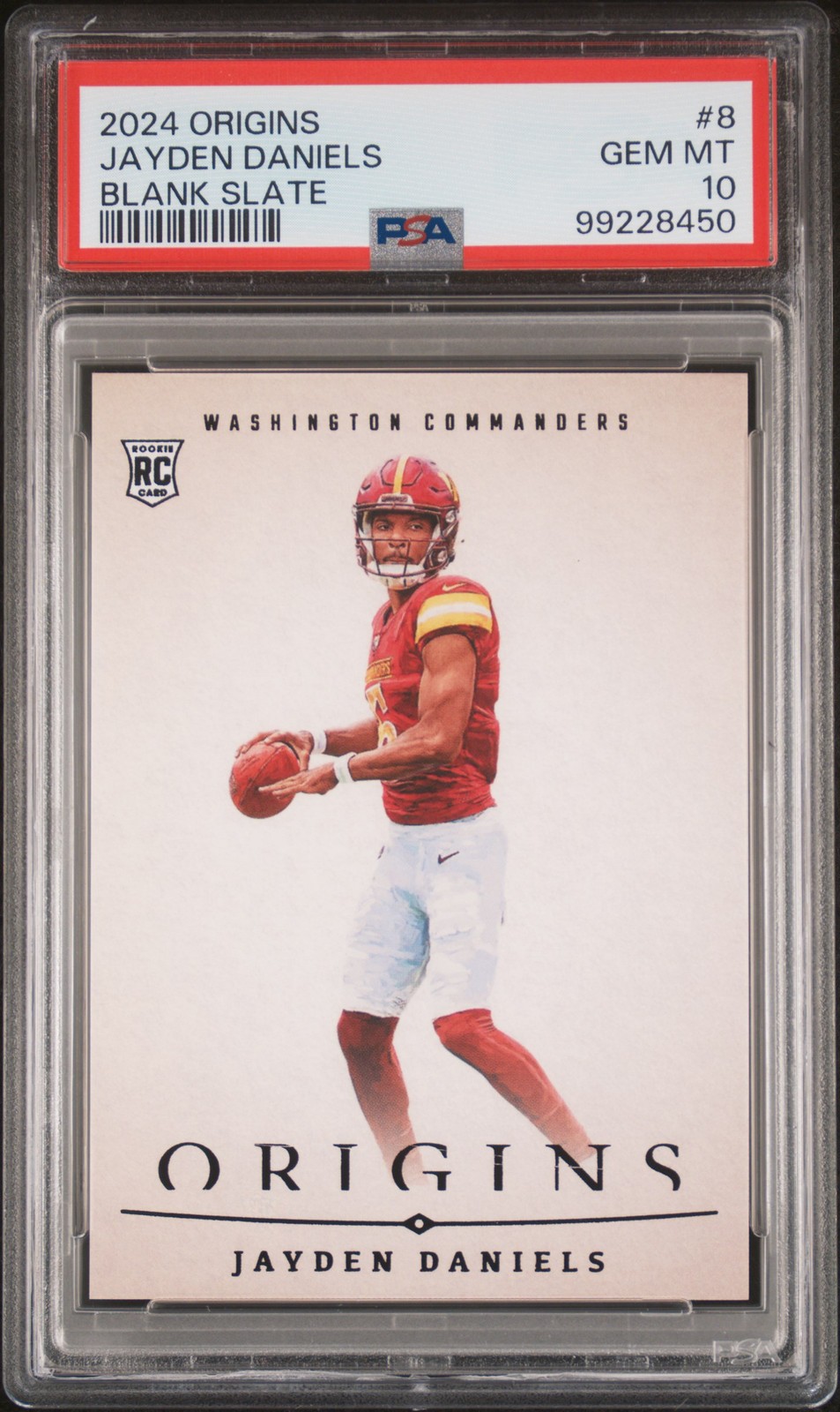 Jayden Daniels Panini Origins Blank Slate #8 Base