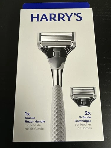 Harry's Smoke Razor Blade - 1x Razor, 2x 5-Blade Cartidges, No-Slip [NEW]