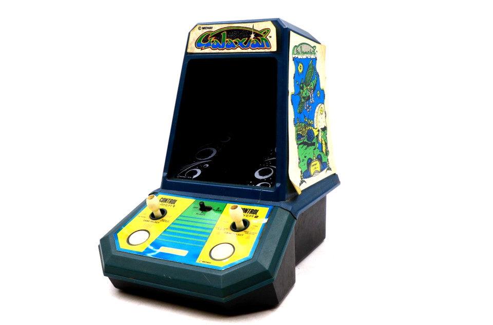 A TESTED 1981 Coleco Midway Galaxian mini tabletop arcade — the kind of self-contained vintage artifact that looks insane on a desk and actually works.